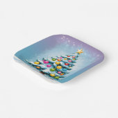 アートポップ・アートのマンガのクリスマスツリーカラフルオーナメント ペーパープレート (傾斜あり)