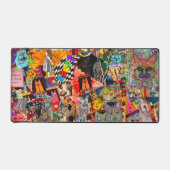 アートポップ・アートのミックスメディア犬と猫デスクマット デスクマット (正面)