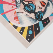 アートポップ・アートのミッドセンチュリーのファッション眼鏡の女性 薄葉紙 (詳細)