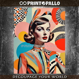 アートポップ・アートのミッド・センチュリーファッションのコラージュ 薄葉紙