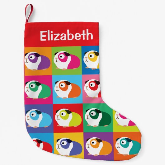 アートポップ・アートのモルモット スモールクリスマスストッキング (正面)