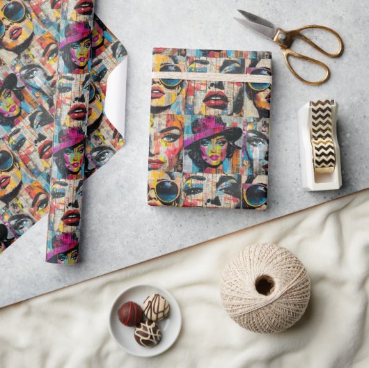 アートポップ・アートのラッピング紙 ラッピングペーパー (クラフト)