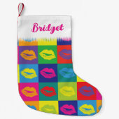 アートポップ・アートのリップクリスマスキス スモールクリスマスストッキング (正面)