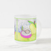 アートポップ・アートのリンゴすり付きマグカップ フロストグラスマグカップ (正面右)