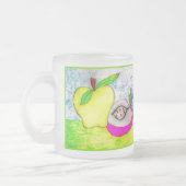 アートポップ・アートのリンゴすり付きマグカップ フロストグラスマグカップ (左)