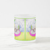 アートポップ・アートのリンゴすり付きマグカップ フロストグラスマグカップ (中央)