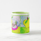 アートポップ・アートのリンゴ マグカップ (中央)