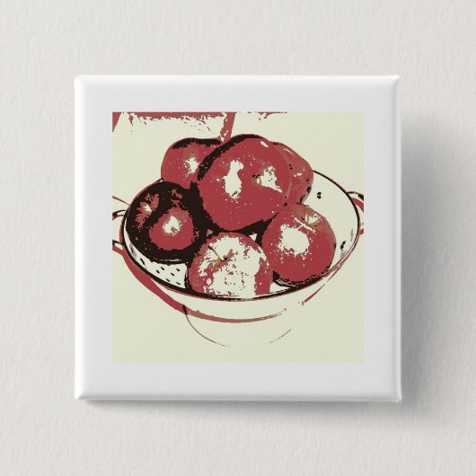 アートポップ・アートのリンゴ 缶バッジ (正面)