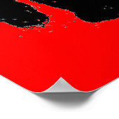 アートポップ・アートのレッドブラックエレファントシルエットポスター ポスター (角)