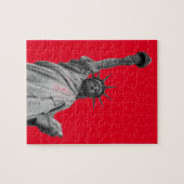 アートポップ・アートのレッド白黒自由の女神 ジグソーパズル (横)