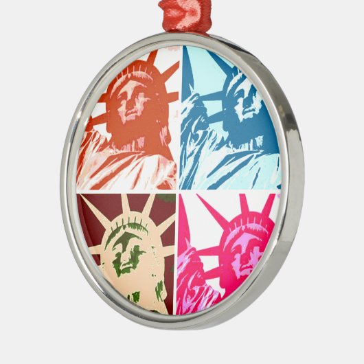 アートポップ・アートのレディーリバティ メタルオーナメント (左)