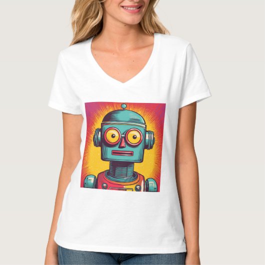 アートポップ・アートのロボット Tシャツ (正面)