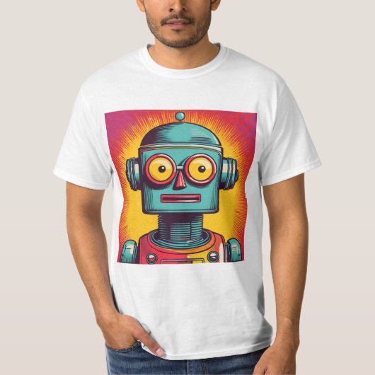 アートポップ・アートのロボット Tシャツ (正面)