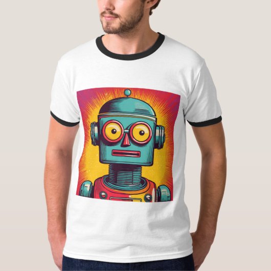 アートポップ・アートのロボット Tシャツ (正面)