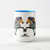 アートポップ・アートのワイルドカラーズアイスランドホース ツートーンマグカップ (中央)