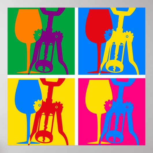 アートポップ・アートのワインポスター ポスター (正面)