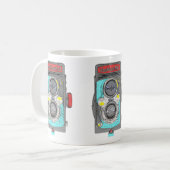 アートポップ・アートのヴィンテージカメラ。 コーヒーマグカップ (正面左)