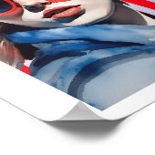 アートポップ・アートのヴィンテージサングラスの美少女 ポスター (角)