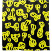 アートポップ・アートの溶融ハッピー顔レトロ1990年代 シャワーカーテン (正面)