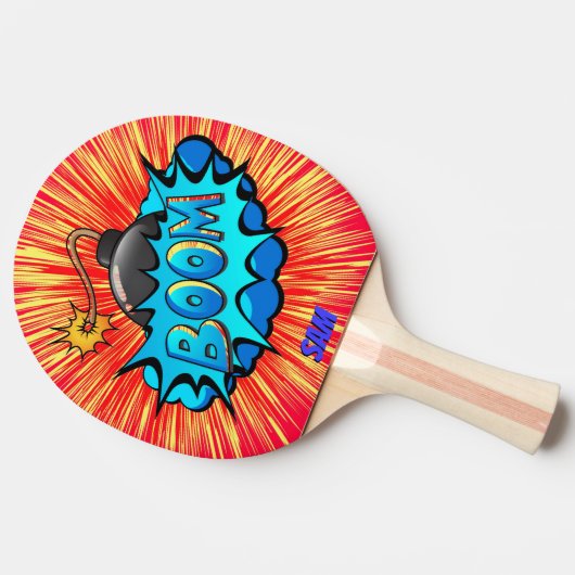 アートポップ・アートの漫画スタイル爆弾ブーム！カスタマイズ 卓球ラケット (横)