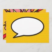 アートポップ・アートの漫画ブックのスピーチバ感謝していブル サンキューカード (正面/裏面)