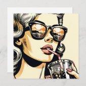 アートポップ・アートの漫画本女かわいらし炭酸飲料 (正面/裏面)