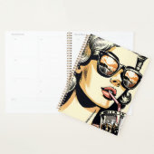 アートポップ・アートの漫画本女かわいらし炭酸飲料 プランナー手帳 (ディスプレー)