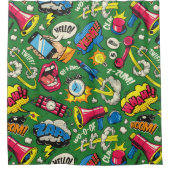 アートポップ・アートの爆発レトロ漫画シャワーカーテン シャワーカーテン (正面)