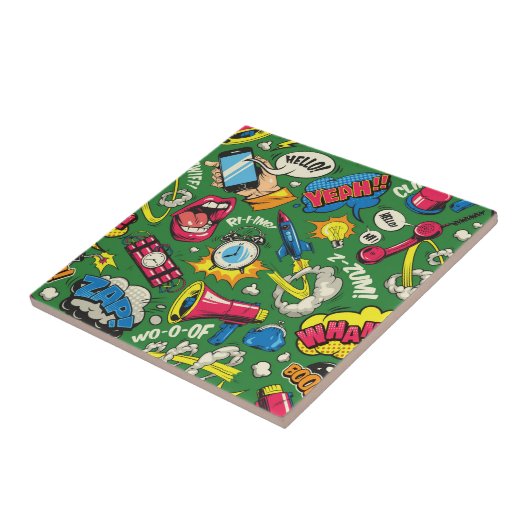 アートポップ・アートの爆発 – レトロ漫画美学 タイル (側面)