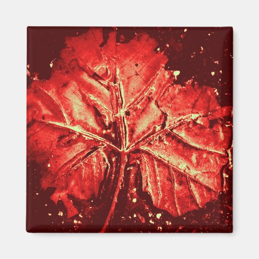 アートポップ・アートの秋の葉磁石 マグネット (正面)