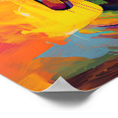 アートポップ・アートの笑顔の仏像バスト ポスター (角)