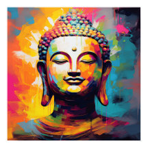 アートポップ・アートの笑顔の仏像バスト