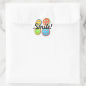 アートポップ・アートの笑顔の顔 ラウンドシール (バッグ)