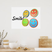 アートポップ・アートの笑顔顔ポスター ポスター (キッチン)
