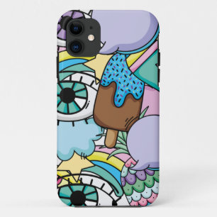 アートポップ・アートの背景漫画 iPhone 11 ケース