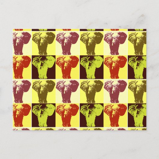 アートポップ・アートの象はがき ポストカード (正面)