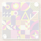 アートポップ・アートの、カラフルの幾何学的な形状。 ガラスコースター (裏面)