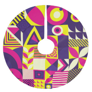 アートポップ・アートの、カラフルの幾何学的な形状。 ブラッシュドポリエステルツリースカート