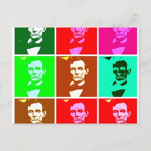 アートポップ・アートの.esque Abraham Lincoln ポストカード (正面)