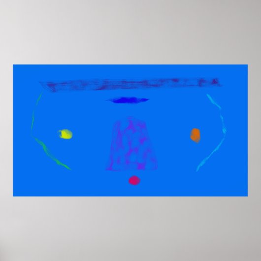 アートポプリ 空色のミニマリスト抽象画 ポスター (正面)