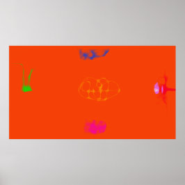 アートポプーリ オレンジ ミニマル アブストラクト ポスター
