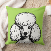 アートポードルポップ・アートのアトミックグリーン&ホワイトシックな美学 クッション (ブランケット)