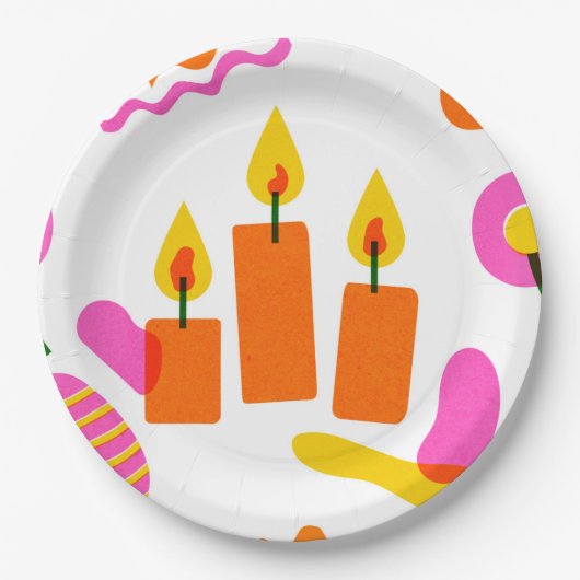 アートポーランドフォークフラワーズ紙プレート ペーパープレート (正面)