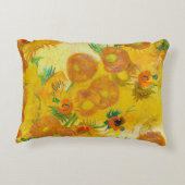 アートモダンイエローオレンジひまわり油絵 アクセントクッション (裏面)