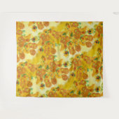 アートモダンイエローオレンジひまわり油絵 タペストリー (正面(横))