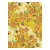 アートモダンイエローオレンジひまわり油絵 テーブルクロス (正面)