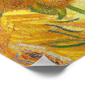 アートモダンイエローオレンジひまわり油絵 ポスター (角)