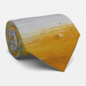 アートモダンイエローブルー抽象芸術アートワーク絵を描ズ ネクタイ (ロール)