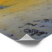 アートモダンイエロー抽象芸術アート絵を描プリントポスター ポスター (角)