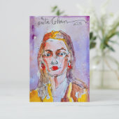 アートモダンウォーター色の女性サンキューカード サンキューカード (スタンド正面)